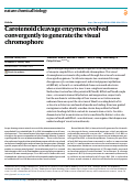 Cover page: Carotenoid cleavage enzymes evolved convergently to generate the visual chromophore.