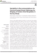 Cover page: Variability in Recommendations for Cervical Lymph Node Pathology for Staging of Canine Oral Neoplasia: A Survey Study.