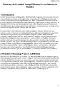 Cover page: Financing the growth of energy efficiency service industry in Shanghai