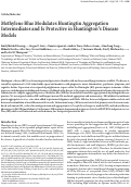 Cover page: Methylene blue modulates huntingtin aggregation intermediates and is protective in Huntingtons disease models.