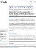 Cover page: Mitotic chromosomes scale to nuclear-cytoplasmic ratio and cell size in Xenopus.