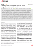 Cover page: Predicting stress response and improved protein overproduction in Bacillus subtilis