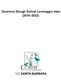 Cover page of Devereux&nbsp;Slough Solinst Levelogger data (2018–2023)