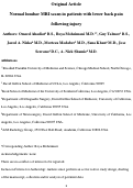 Cover page: Normal lumbar MRI scans in patients with lower back pain following injury