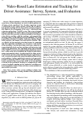 Cover page: Video-based lane estimation and tracking for driver assistance: Survey, system, and evaluation