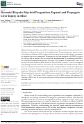 Cover page: Neonatal Hepatic Myeloid Progenitors Expand and Propagate Liver Injury in Mice