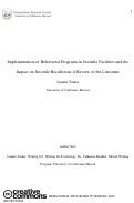 Cover page: Implementation of Behavioral Programs in Juvenile Facilities and the Impact on Juvenile Recidivism: A Review of the Literature