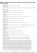 Cover page: Magnetic resonance biomarkers in radiation oncology: The report of AAPM Task Group 294