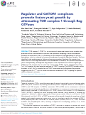 Cover page: Ragulator and GATOR1 complexes promote fission yeast growth by attenuating TOR complex 1 through Rag GTPases