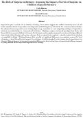 Cover page: The Role of Surprise in Memory: Assessing the Impact of Levels of Surprise on Children's Episodic Memory