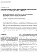 Cover page: Understanding Public Views about Air Quality and Air Pollution Sources in the San Joaquin Valley, California.