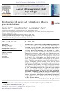 Cover page: Development of numerical estimation in Chinese preschool children