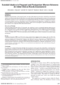 Cover page: Suicidal Ideation in Pregnant and Postpartum Women Veterans: An Initial Clinical Needs Assessment