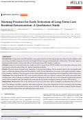 Cover page: Nursing Practice for Early Detection of Long-Term Care Resident Deterioration: A Qualitative Study.