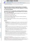 Cover page: Beyond the Ask and Advise: Implementation of a Computer Tablet Intervention to Enhance Provider Adherence to the 5As for Smoking Cessation