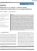 Cover page: Registration of ‘UC‐Alameda’, a California adapted, non‐glycosidic nitrile‐producer, two‐row spring malting barley