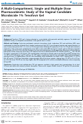 Cover page: A Multi-Compartment, Single and Multiple Dose Pharmacokinetic Study of the Vaginal Candidate Microbicide 1% Tenofovir Gel