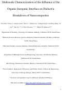 Cover page: Multiscale Characterization of the Influence of the Organic–Inorganic Interface on the Dielectric Breakdown of Nanocomposites