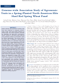 Cover page: Genome‐wide Association Study of Agronomic Traits in a Spring‐Planted North American Elite Hard Red Spring Wheat Panel