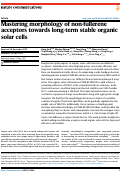 Cover page: Mastering morphology of non-fullerene acceptors towards long-term stable organic solar cells