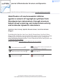 Cover page: Identification of new benzamide inhibitor against α-subunit of tryptophan synthase from Mycobacterium tuberculosis through structure-based virtual screening, anti-tuberculosis activity and molecular dynamics simulations