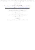 Cover page: Metropolitan governance structure and growth–inequality dynamics in the United States