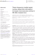 Cover page: Theta-frequency medial septal nucleus deep brain stimulation increases neurovascular activity in MK-801-treated mice.