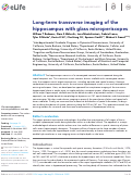 Cover page: Long-term transverse imaging of the hippocampus with glass microperiscopes