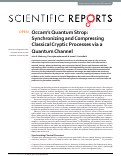 Cover page: Occam’s Quantum Strop: Synchronizing and Compressing Classical Cryptic Processes via a Quantum Channel