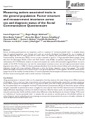 Cover page: Measuring autism-associated traits in the general population: Factor structure and measurement invariance across sex and diagnosis status of the Social Communication Questionnaire.