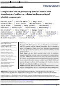 Cover page: Comparative risk of pulmonary adverse events with transfusion of pathogen reduced and conventional platelet components