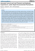 Cover page: Stomatal Control and Leaf Thermal and Hydraulic Capacitances under Rapid Environmental Fluctuations