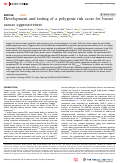 Cover page: Development and testing of a polygenic risk score for breast cancer aggressiveness