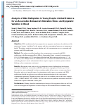Cover page: Analysis of DNA Methylation in Young People: Limited Evidence for an Association Between Victimization Stress and Epigenetic Variation in Blood