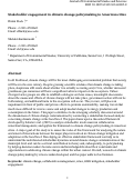 Cover page: Stakeholder Engagement in Climate Change Policymaking in American Cities