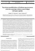 Cover page: Top-down modification of bottom-up processes: selective grazing reduces macroalgal nitrogen uptake