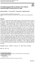 Cover page: Incomplete program take-up during a crisis: evidence from the COVID-19 shock in one U.S. state