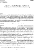 Cover page: Endogenous Electric Signaling as a Blueprint for Conductive Materials in Tissue Engineering