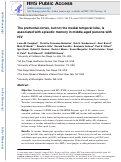 Cover page: The prefrontal cortex, but not the medial temporal lobe, is associated with episodic memory in middle-aged persons with HIV
