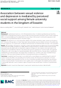 Cover page: Association between sexual violence and depression is mediated by perceived social support among female university students in the kingdom of Eswatini.