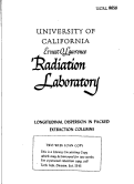 Cover page: LONGITUDINAL DISPERSION IN PACKED EXTRACTION COLUMNS