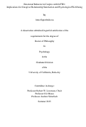 Cover page: Emotional Behavior in Couples with bvFTD: Implications for Caregiver Relationship Satisfaction and Psychological Well-being