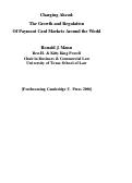 Cover page: Charging Ahead: The Growth and Regulation Of Payment Card Markets Around the World