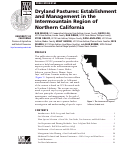 Cover page: Dryland Pastures: Establishment and Management in the Intermountain Region of Northern California