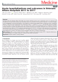 Cover page: Acute hospitalizations and outcomes in Veterans Affairs Hospitals 2011 to 2017.