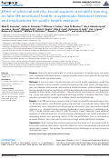 Cover page: Effect of Physical Activity, Social Support, and Skills Training on Late-Life Emotional Health: A Systematic Literature Review and Implications for Public Health Research