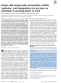 Cover page: People with disagreeable personalities (selfish, combative, and manipulative) do not have an advantage in pursuing power at work