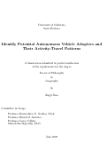 Cover page: Identify Potential Autonomous Vehicle Adopters and Their Activity-Travel Patterns