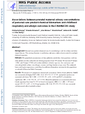 Cover page: Associations between prenatal maternal urinary concentrations of personal care product chemical biomarkers and childhood respiratory and allergic outcomes in the CHAMACOS study