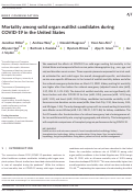 Cover page: Mortality among solid organ waitlist candidates during COVID‐19 in the United States